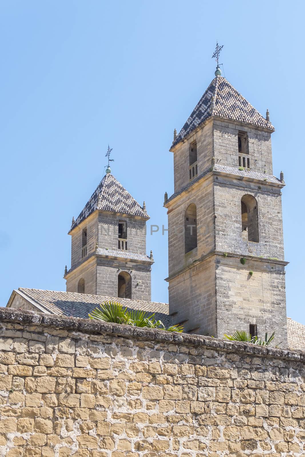 Two towers of the Hospital de Santiago, Ubeda, Jaen, Spain