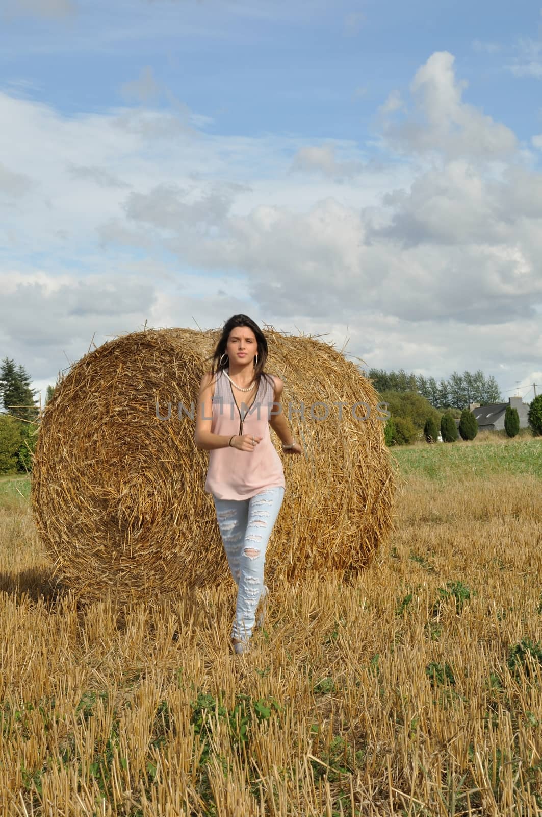 Young woman in field