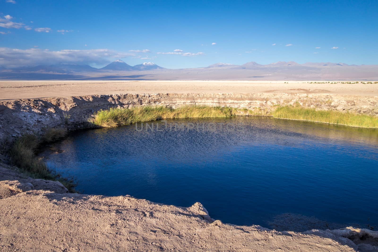 Ojos del salar lagoon landmark in San Pedro de Atacama, Chile