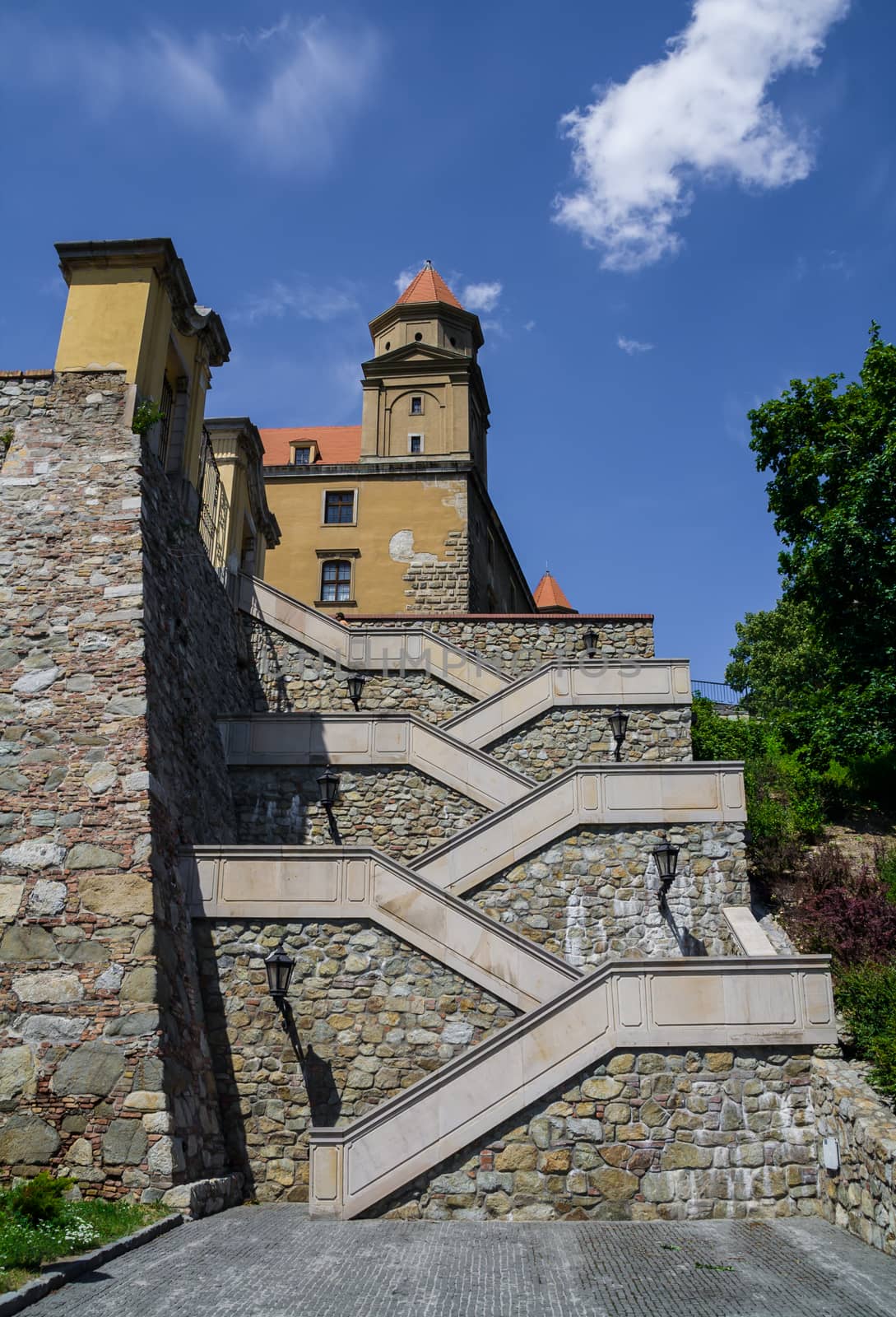 Stairs to Bratislava castle by rainfallsup