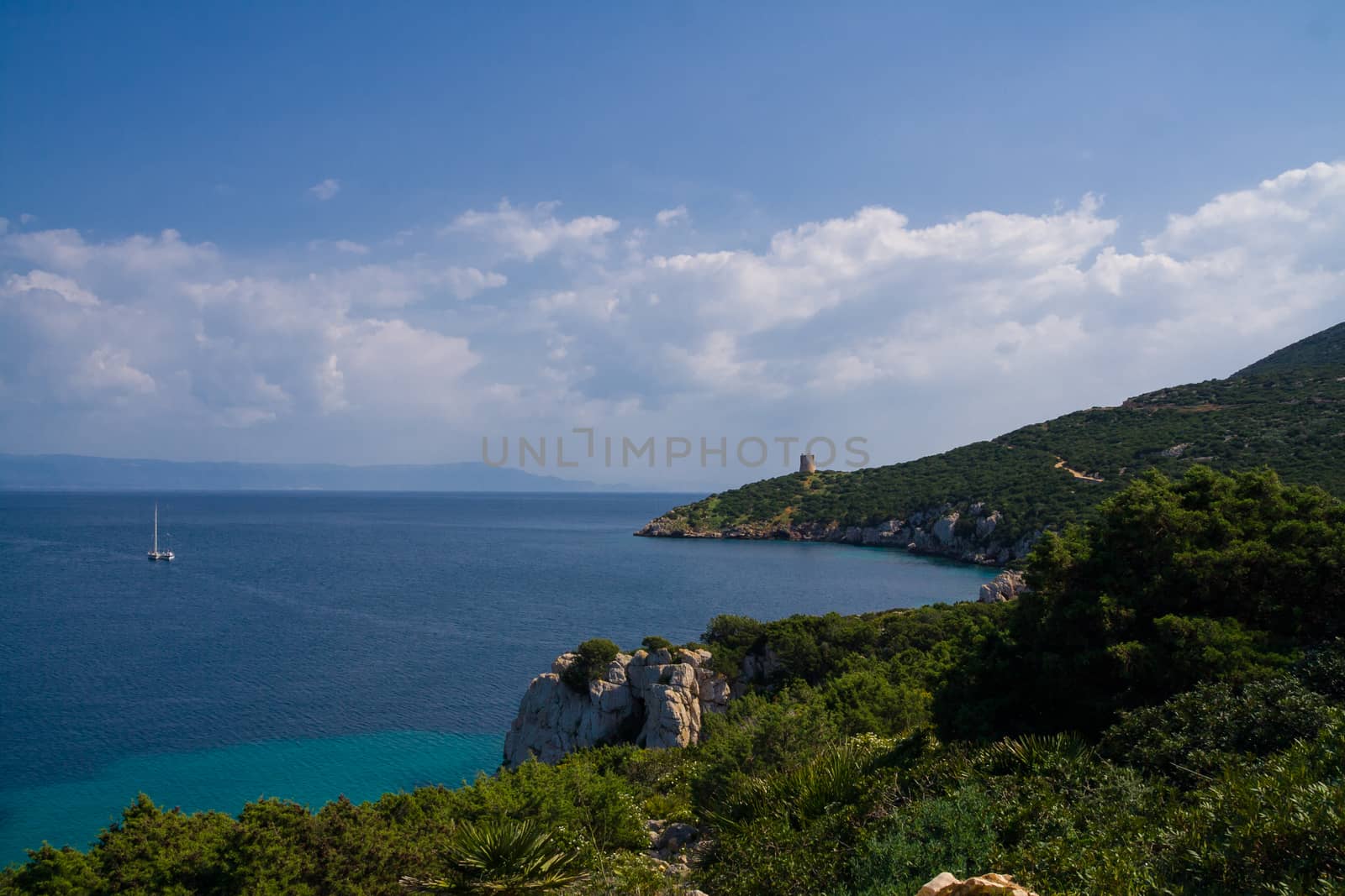 Tower near the sea. Capo Caccia. Sardinia island. Italy by rainfallsup