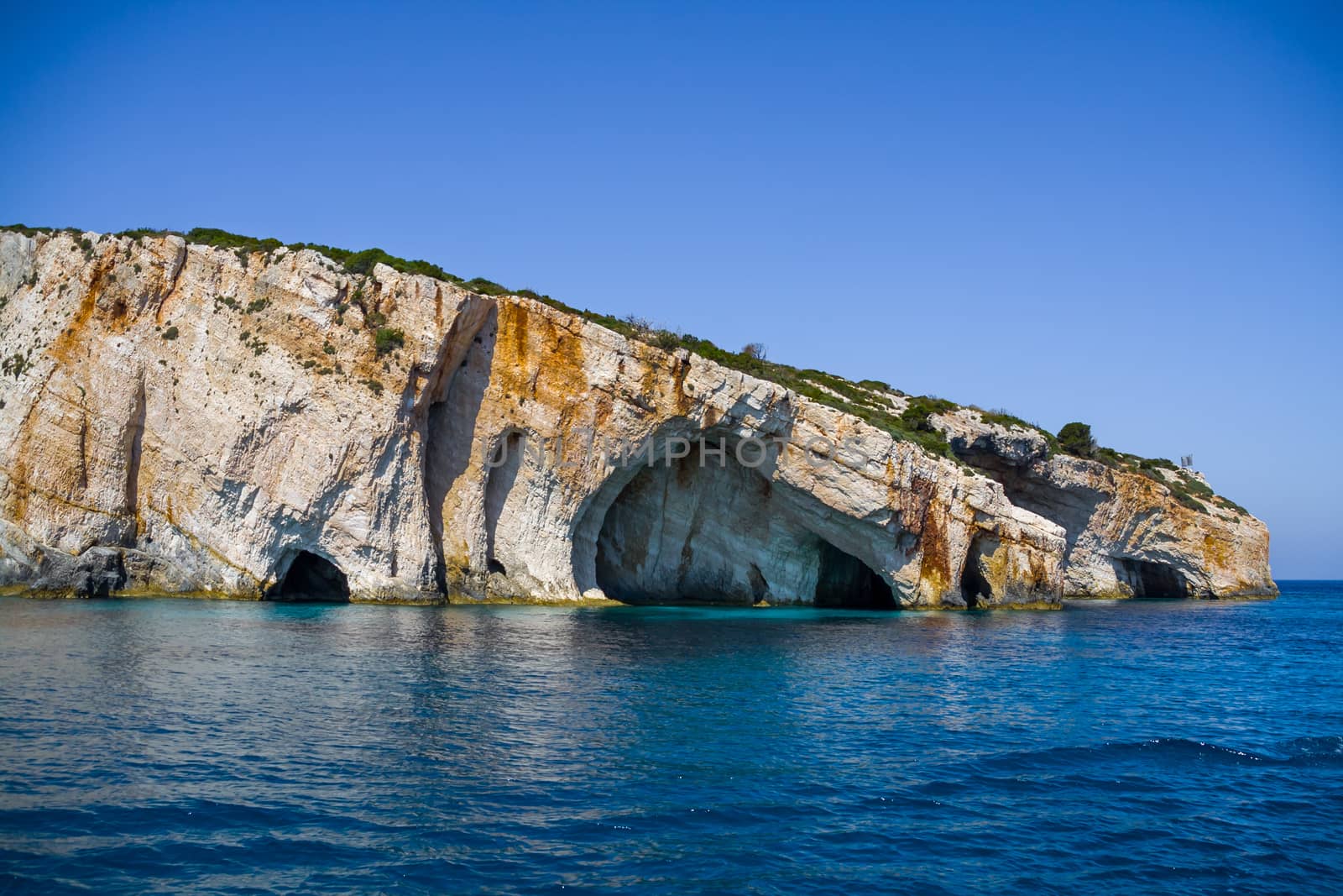Blue caves, Cliffs on Zakynthos, view from the blue sea by rainfallsup