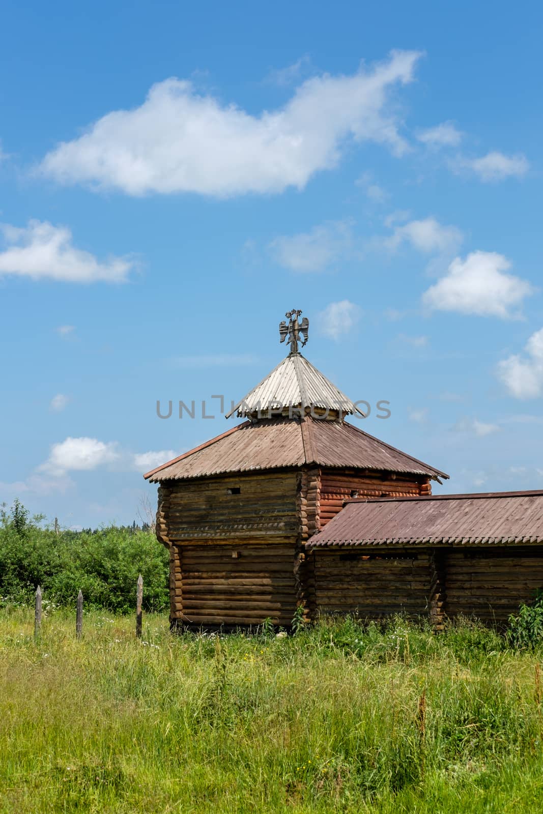 Semiluzhenski kazak ostrog - small wooden fort in Siberia by rainfallsup