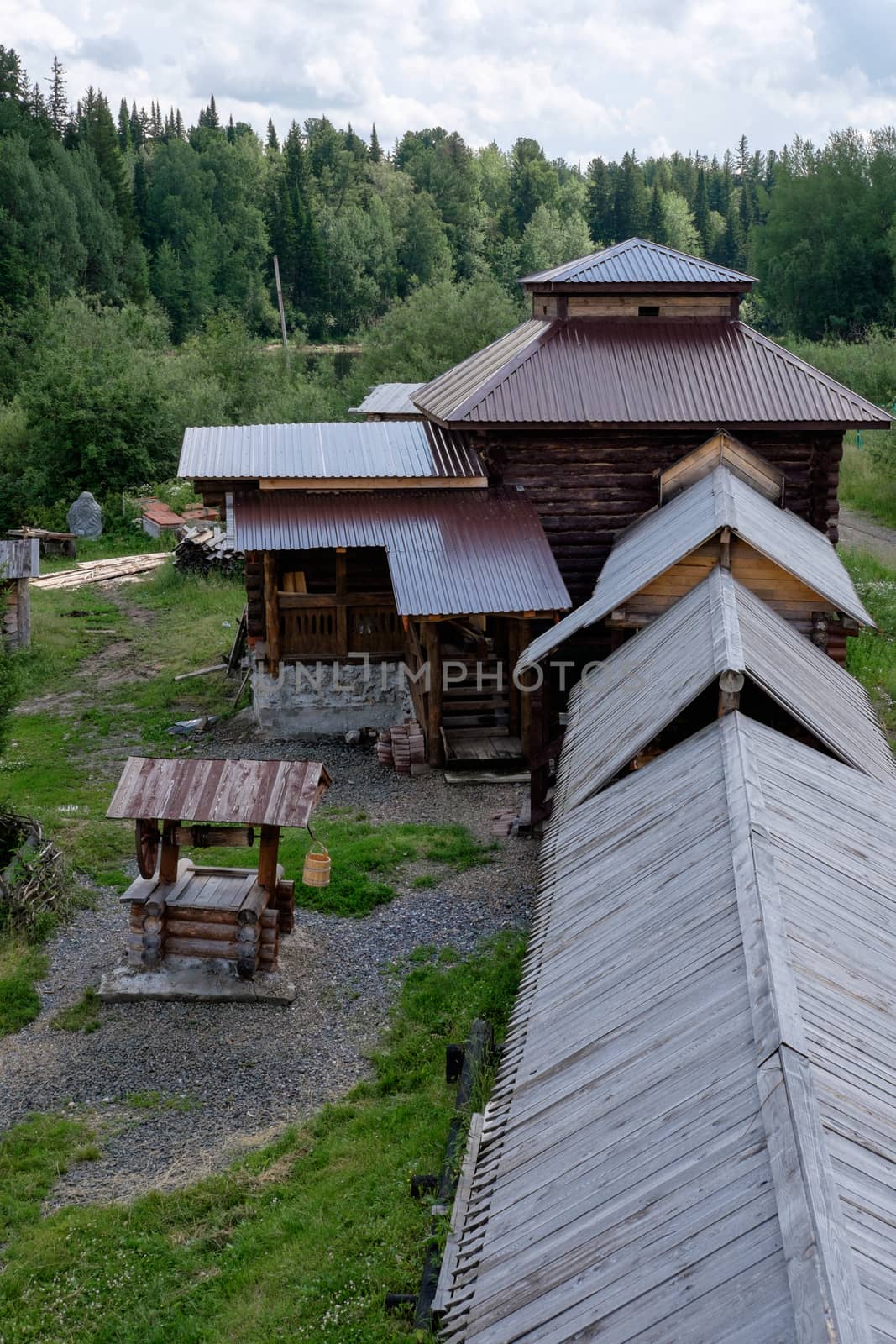 Semiluzhenski kazak ostrog - small wooden fort in Siberia by rainfallsup