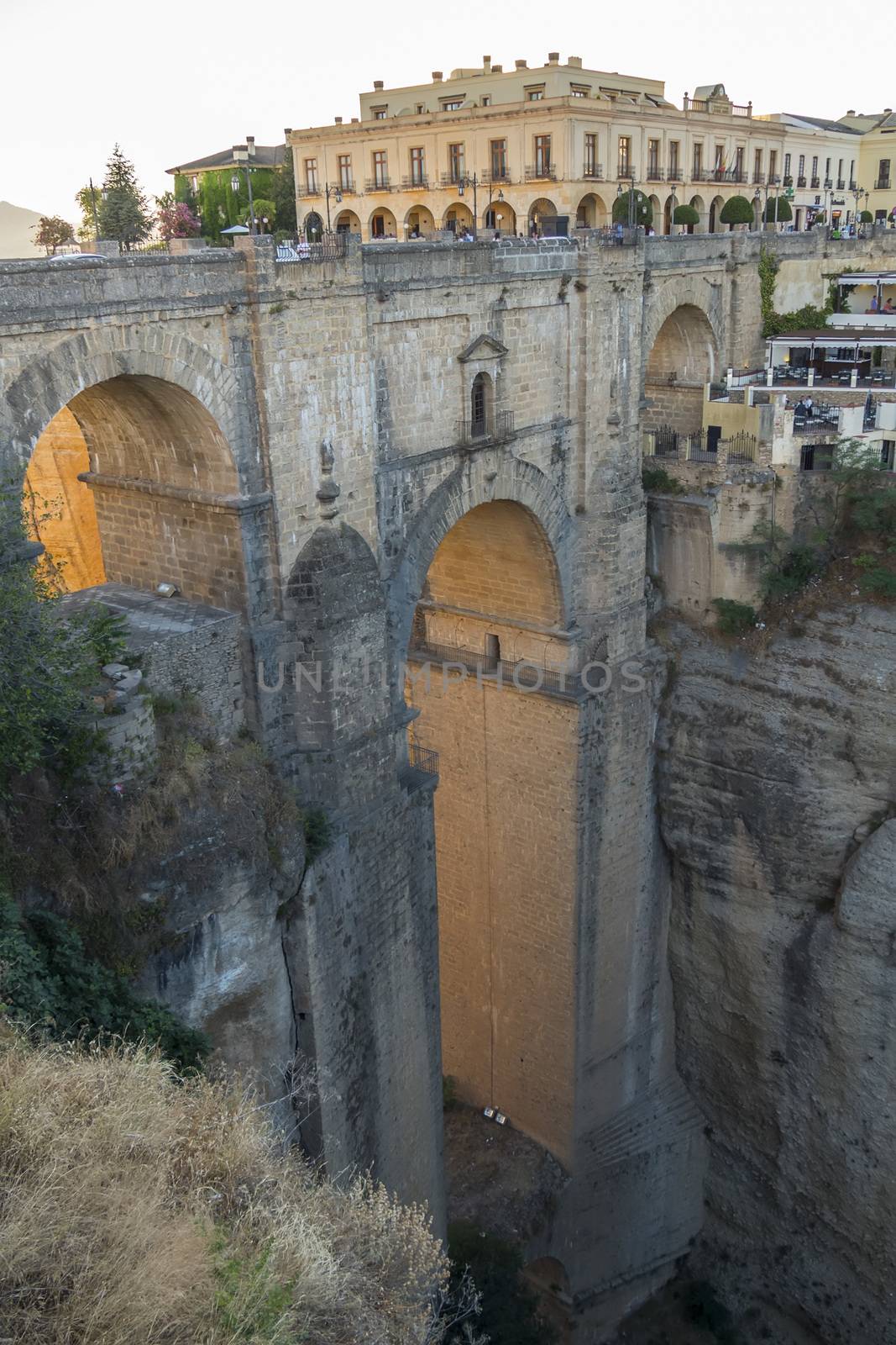 View of Ronda old stone bridge (other side), Malaga, Spain by max8xam