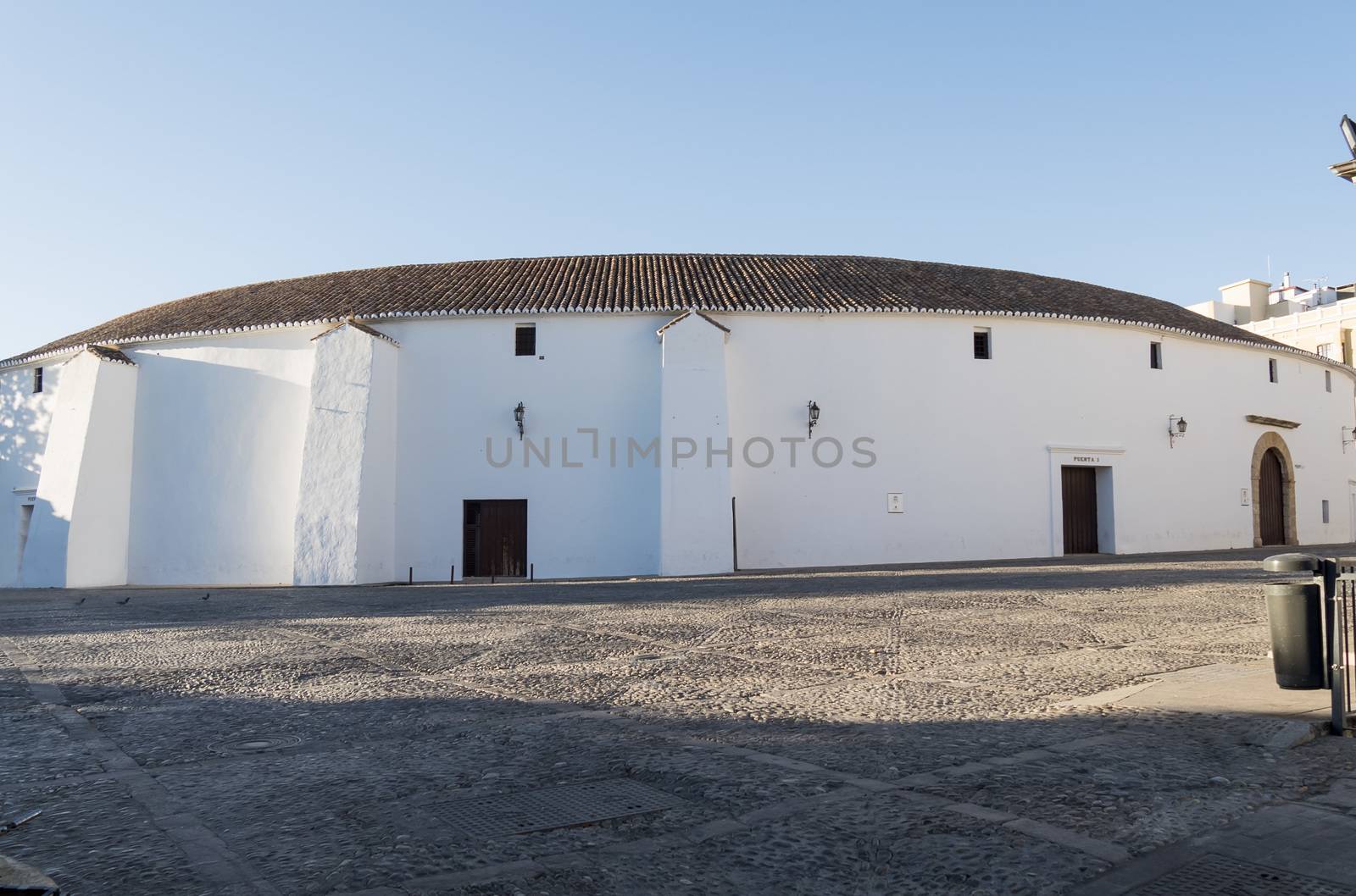 Exterior view of the bullring in Ronda, Malaga, Spain