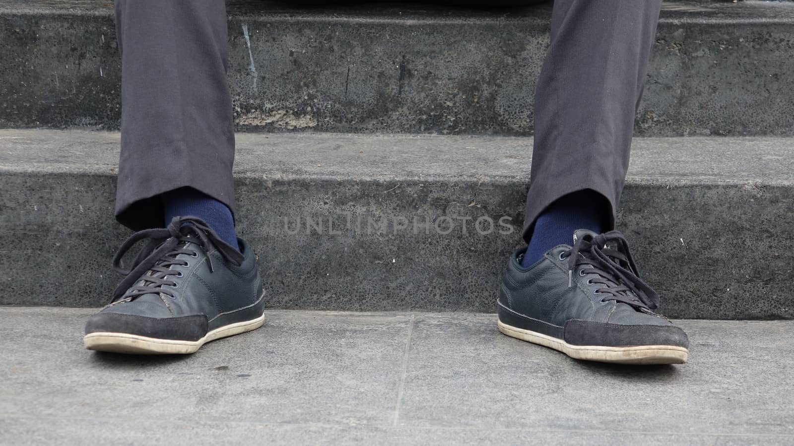 Shoes Of Man On Steps by dtiberio