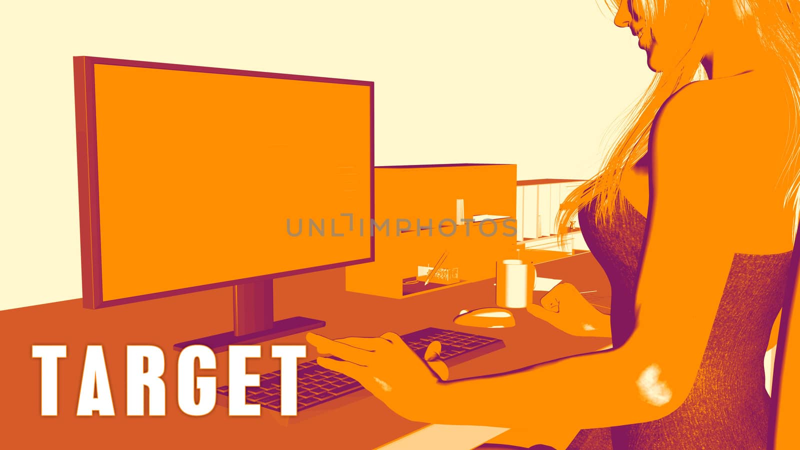  Target Concept Course with Woman Looking at Computer