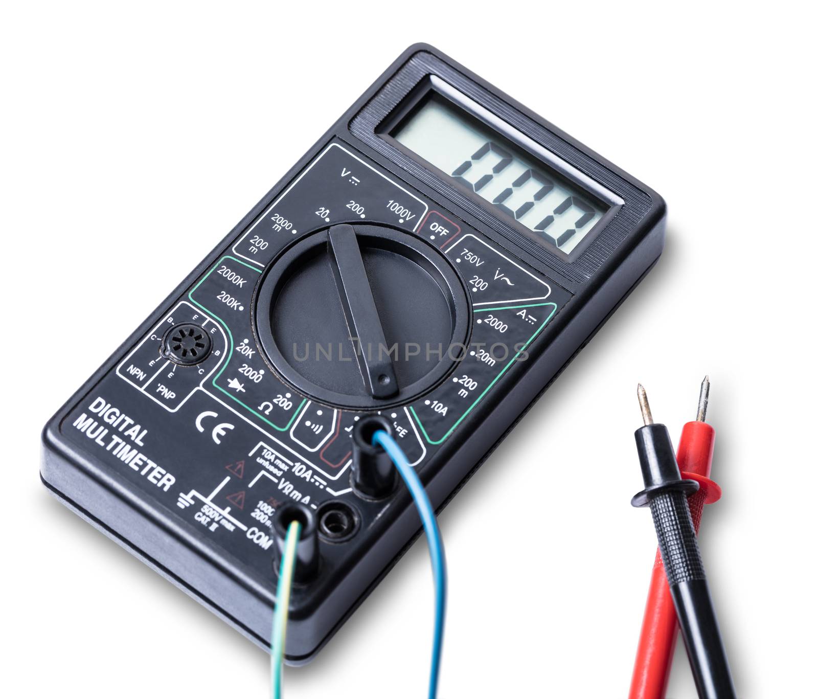 electronic measuring tool isolated on white background
