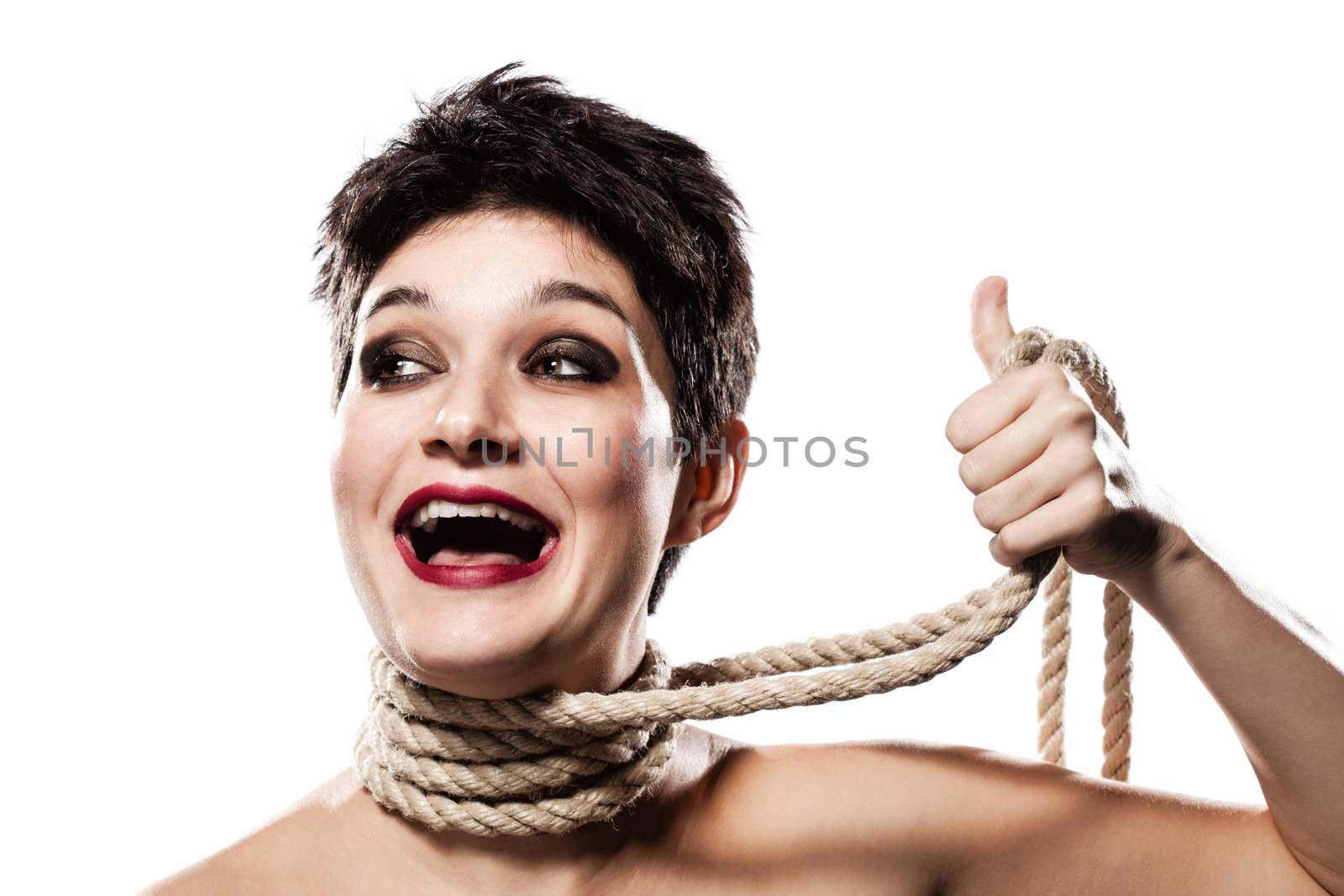 girl with short hair and rope by kokimk