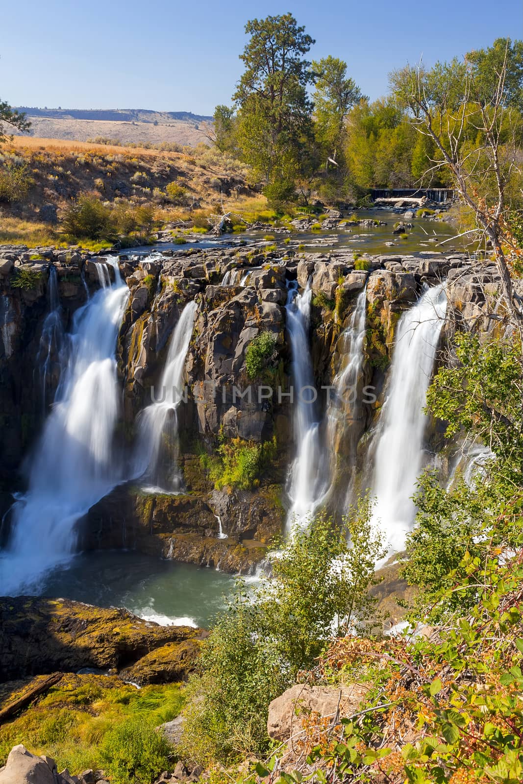 White River Falls in Tygh Valley Central Oregon on a sunny day