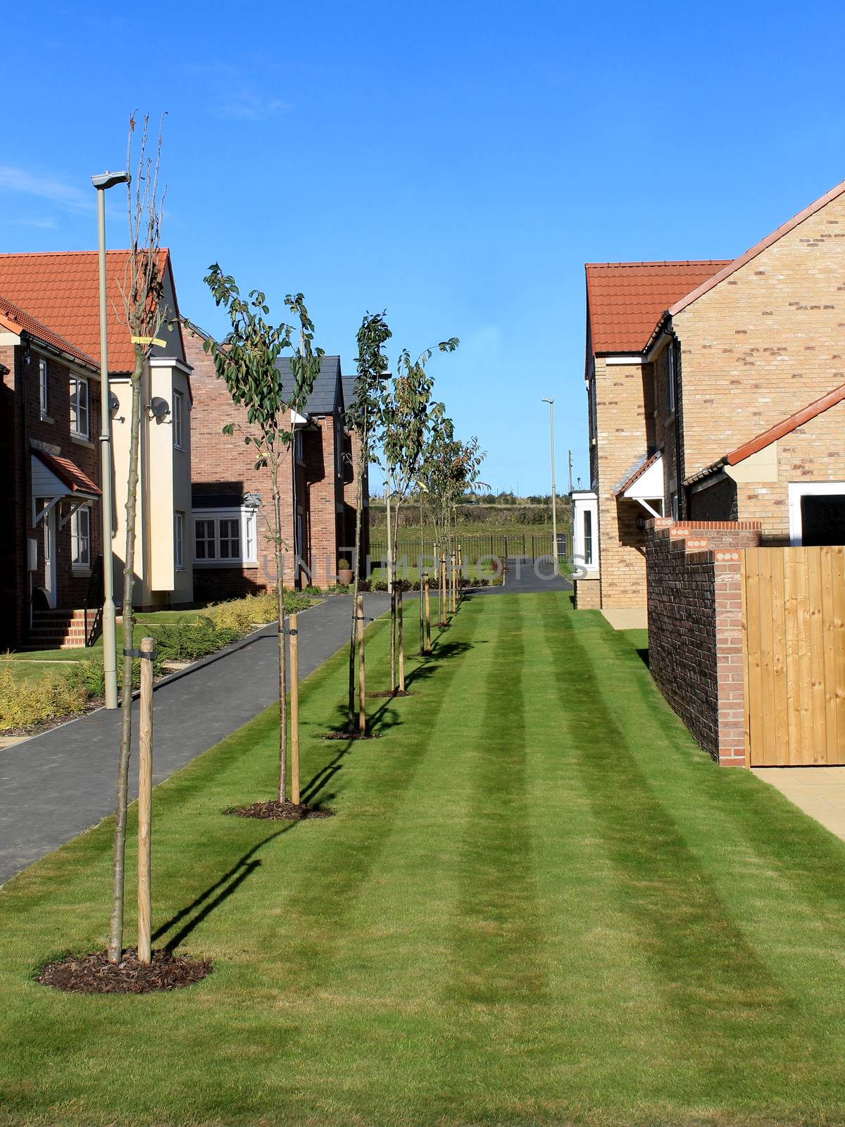 EASTFIELD, SCARBOROUGH, NORTH YORKSHIRE, ENGLAND - 10th of October 2016: New build housing estate pictureed in Scarborough on 10th October 2016. Exterior of new houses.