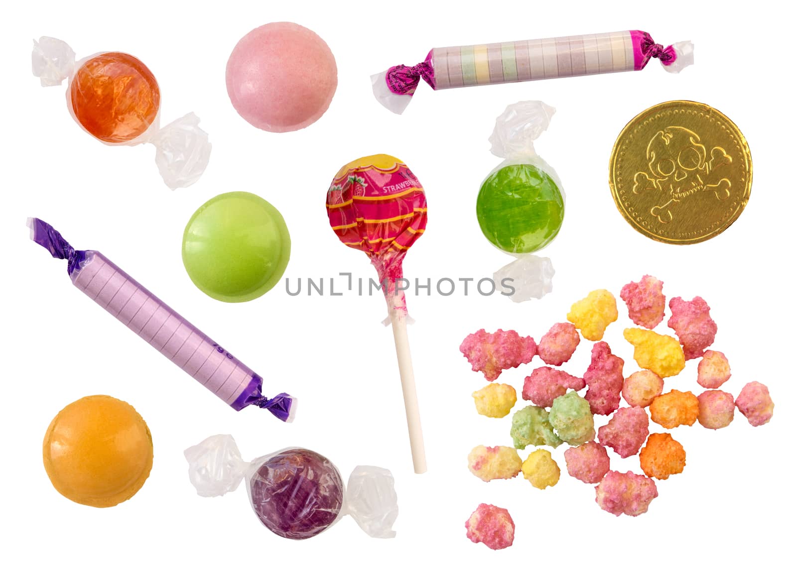 Isolated Collection Of Retro British Sweets (Candy)