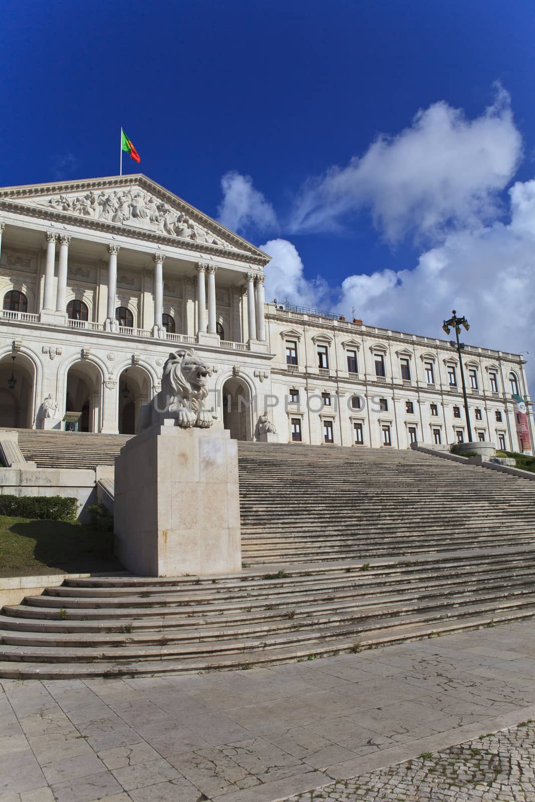 Monumental Portuguese Parliament (Sao Bento Palace), located in Lisbon, Portugal