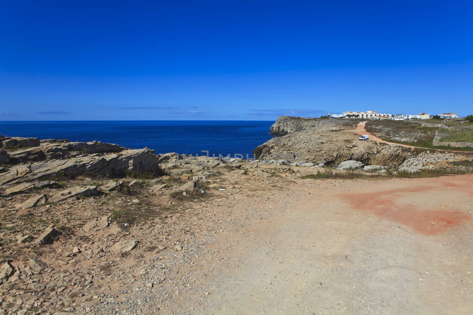 Rocky Coast Extending into the Sea