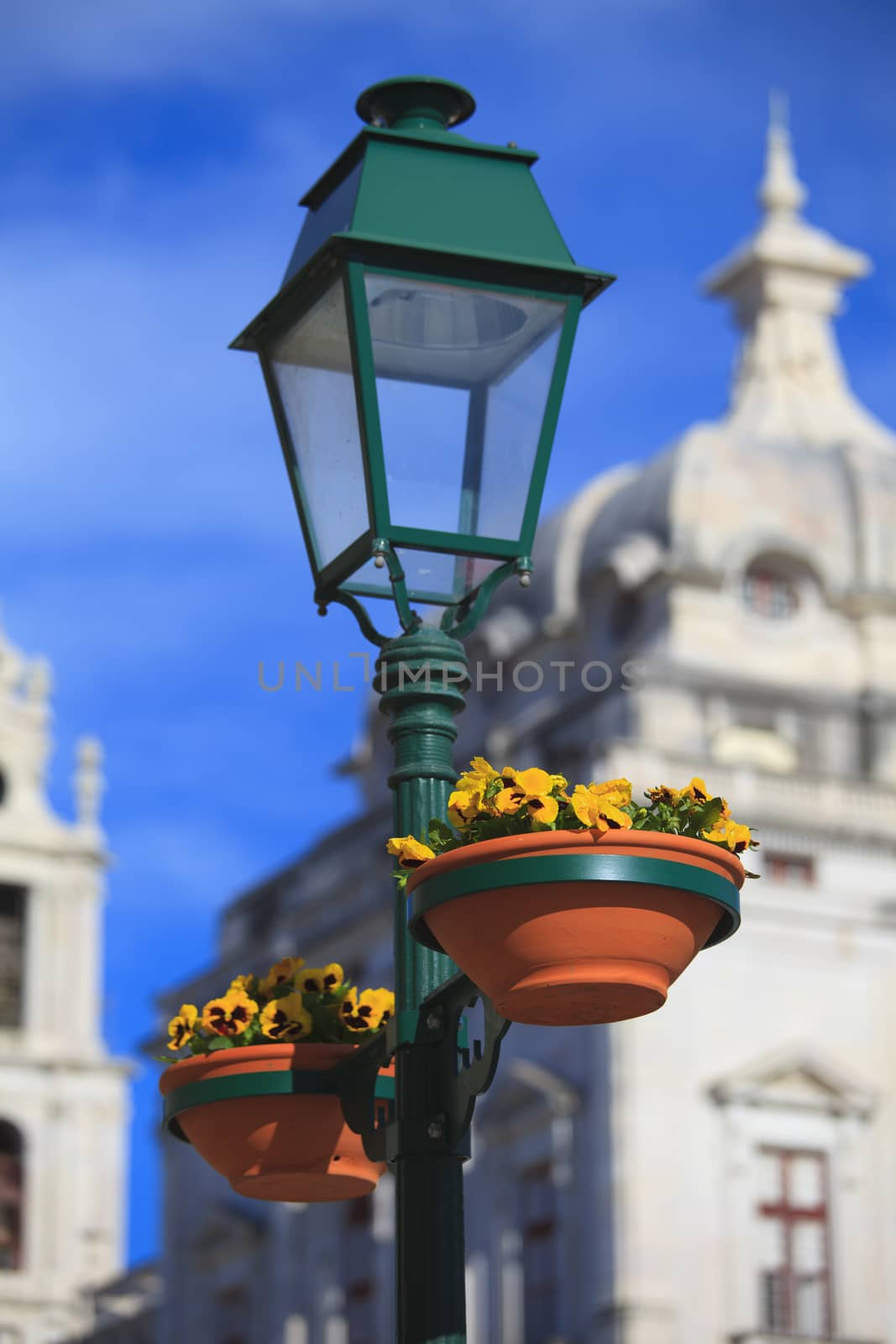 Typical metal street lamp at Mafra (Portugal)