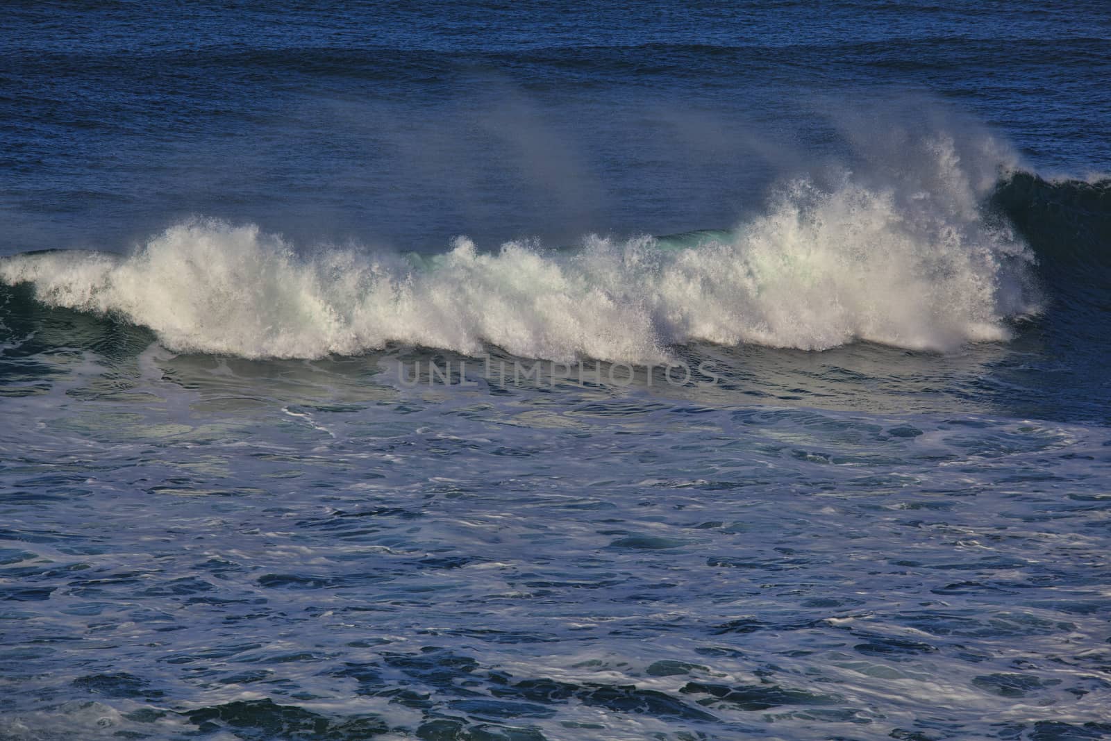 Sea surf great wave break on coastline by kalnenko