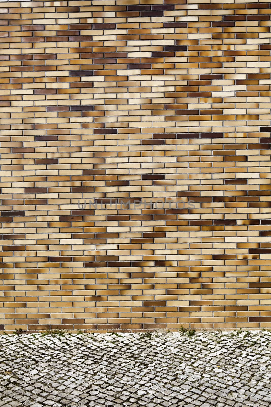 Brick wall, building facade surface as urban background by kalnenko