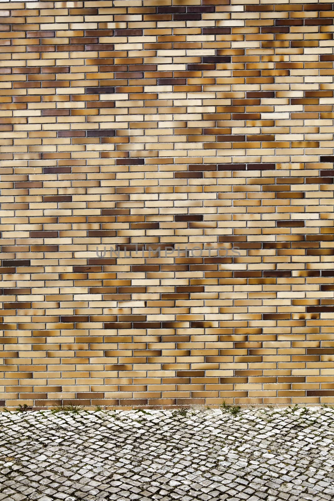 Brick wall, building facade surface as urban background