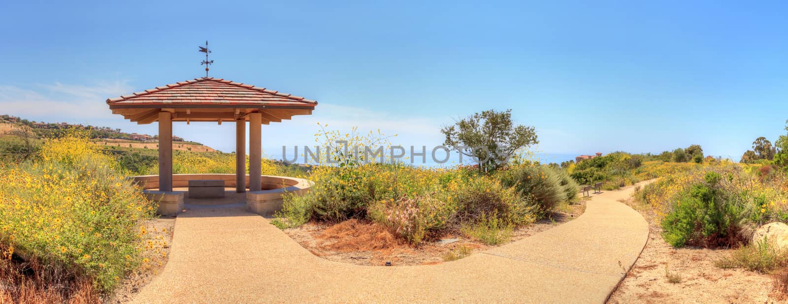 Gazebo over Newport Coast hiking trail near Crystal Cove by steffstarr