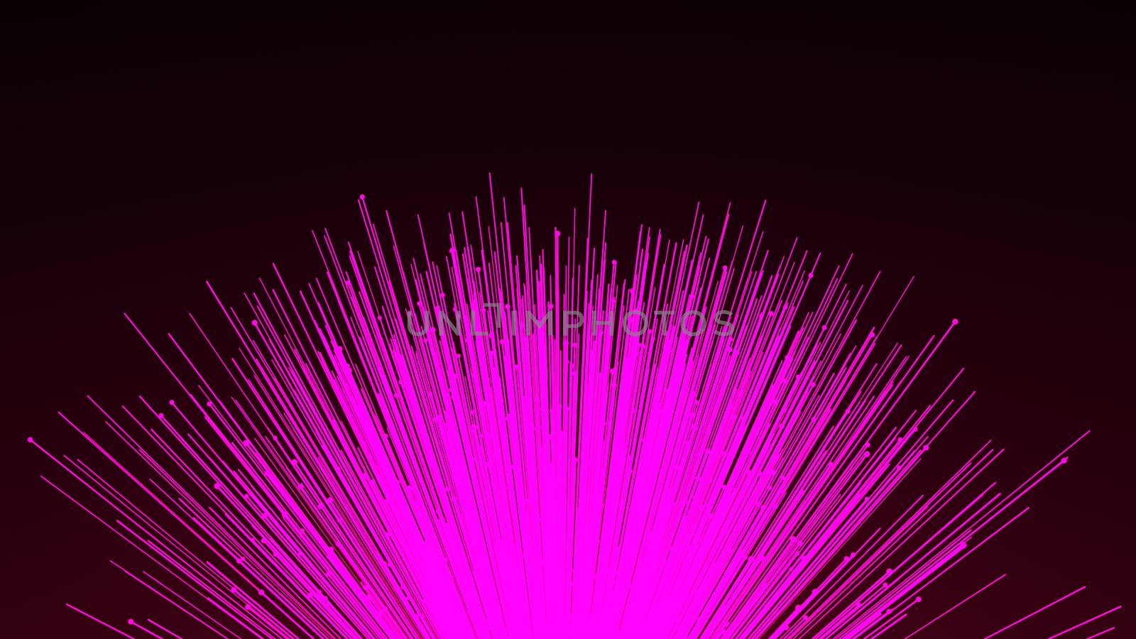 optical fiber network cable. Futuristic background. 3d rendering