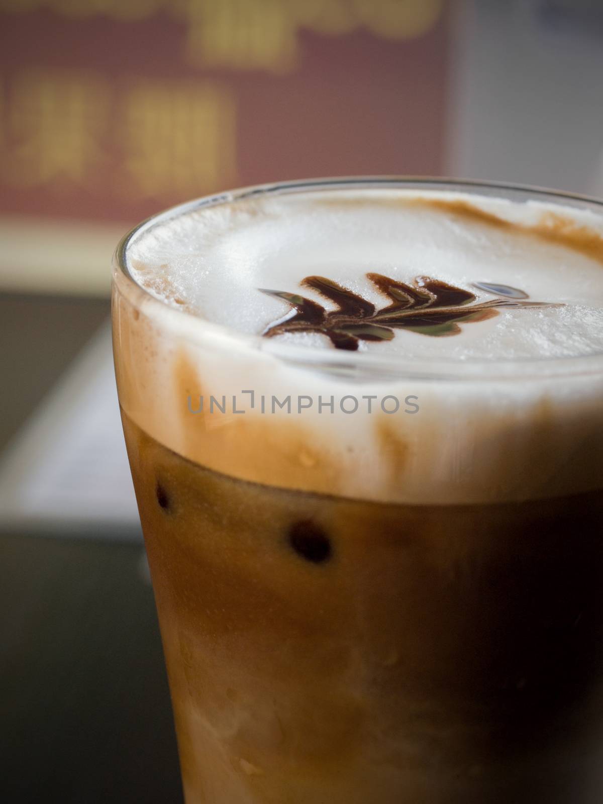 ICED CAPPUCCINO WITH LATTE ART by PrettyTG