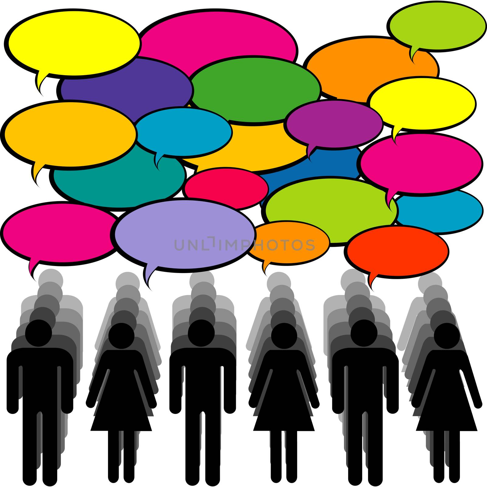 People with speech bubbles. Communication concept by hibrida13