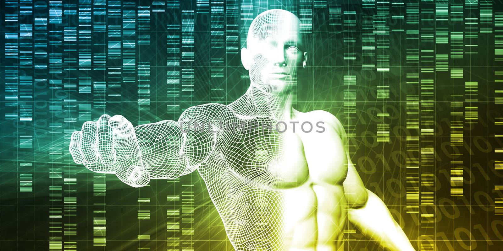 Medical Technology with Scientist Engineer on DNA Background