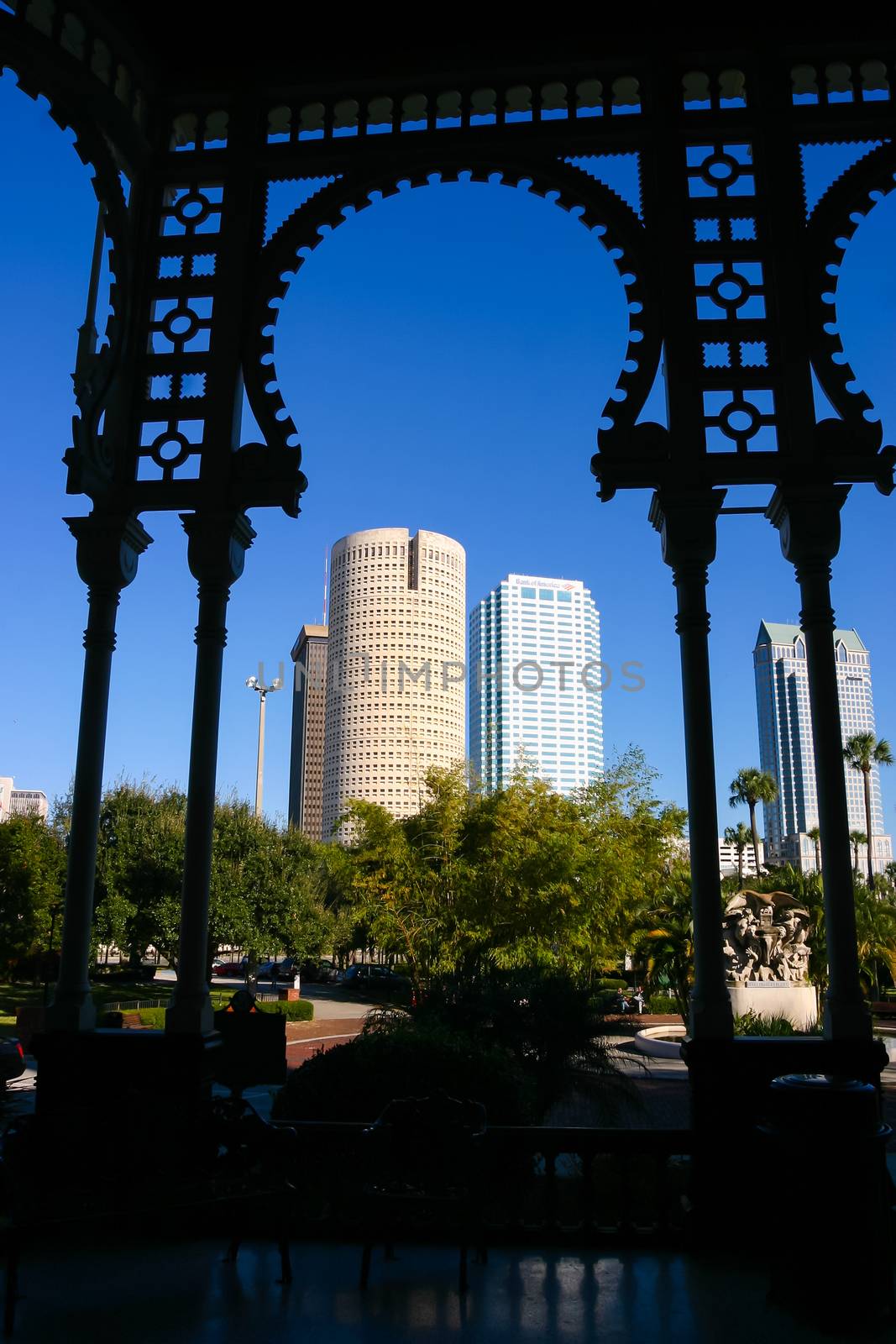 Moorish arch silhouette of the University of Tampa, Florida