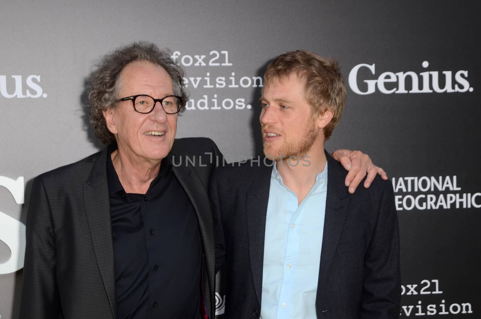 Geoffrey Rush, Johnny Flynn at the "Genius" Los Angeles Premiere, Village Theater, Westwood, CA 04-24-17/ImageCollect by ImageCollect