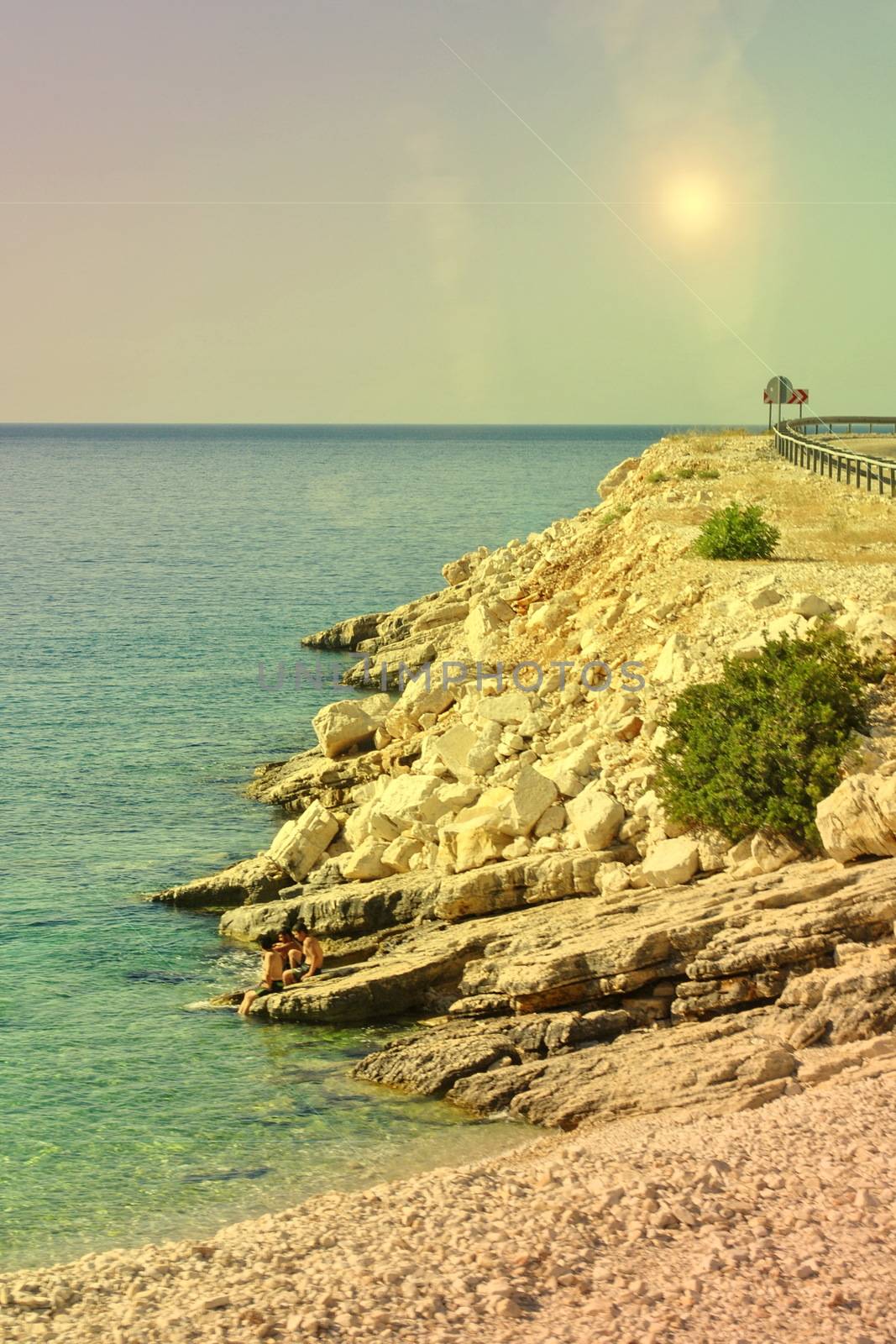 Rocky coast of the Mediterranean Sea in Turkey by DaVidich