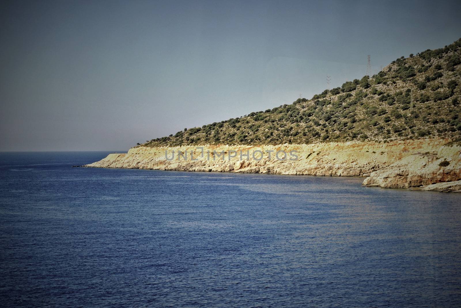 Rocky coast of the Mediterranean Sea in Turkey by DaVidich