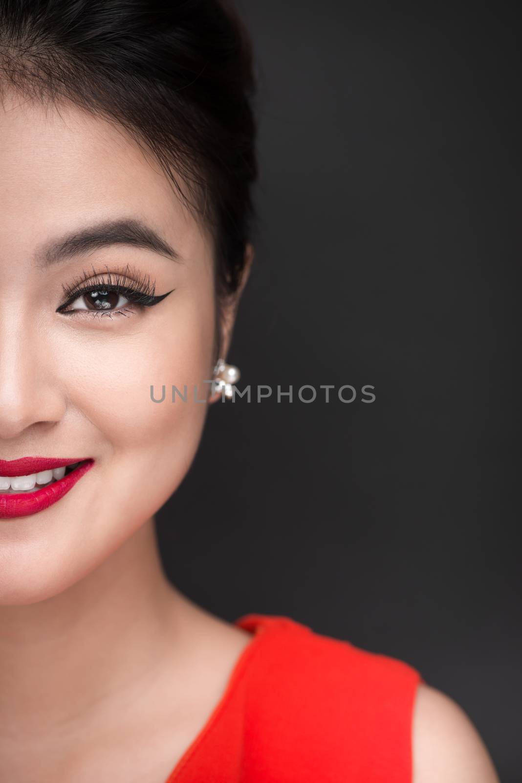 Portrait of beautiful woman asian model lady with perfect make-u by makidotvn