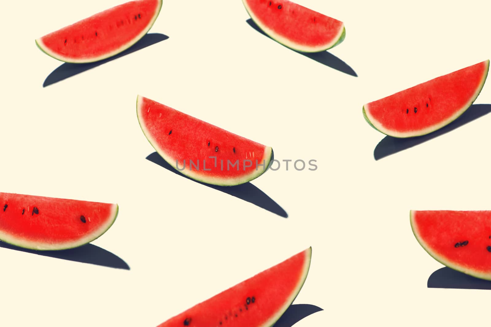 Sliced ripe watermelon isolated on white background by makidotvn