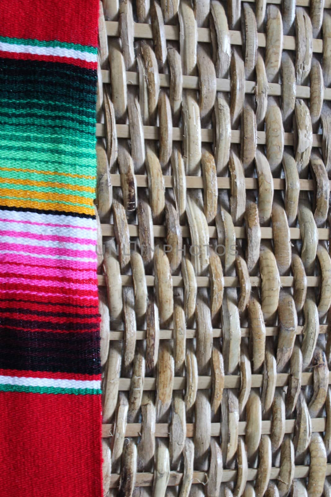 poncho serape background Mexican cinco de mayo fiesta wooden copy space