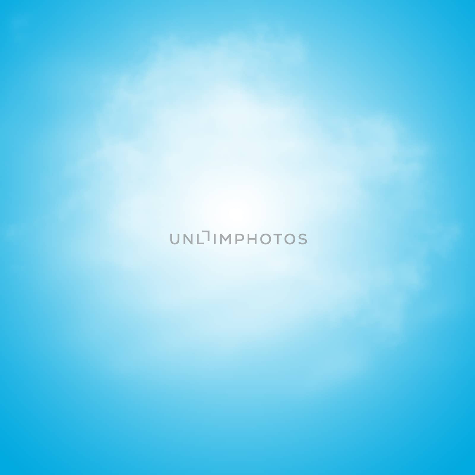 Blue Sky with Cloud,  Blue Sky Background Template With Some Space for Input Text Message Below Isolated on Blue, Cloudy Blue Sky Abstract Background, Peace Heaven Concept, White Cloud on The Sky