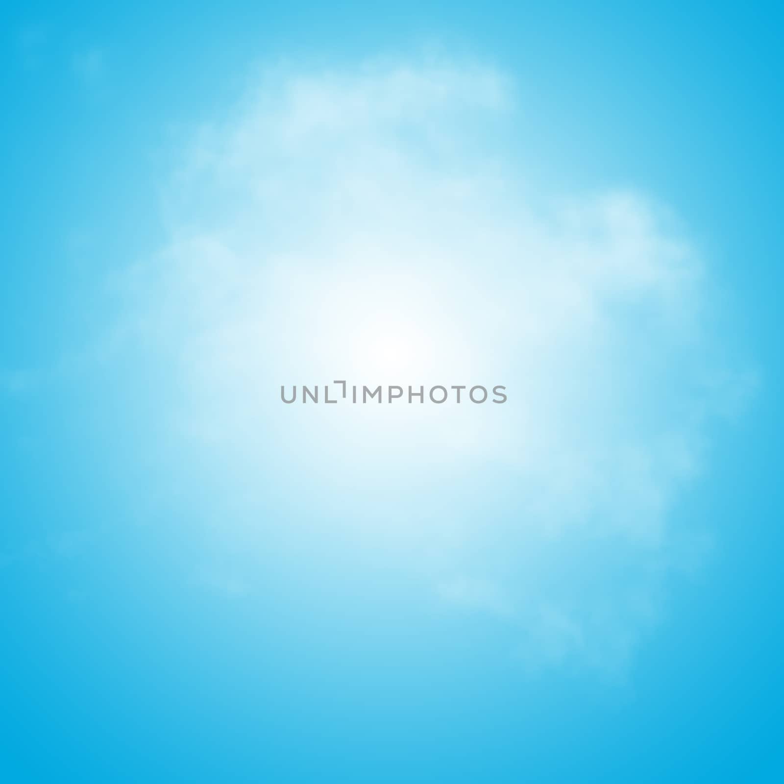 Blue Sky with Cloud,  Blue Sky Background Template With Some Space for Input Text Message Below Isolated on Blue, Cloudy Blue Sky Abstract Background, Peace Heaven Concept, White Cloud on The Sky