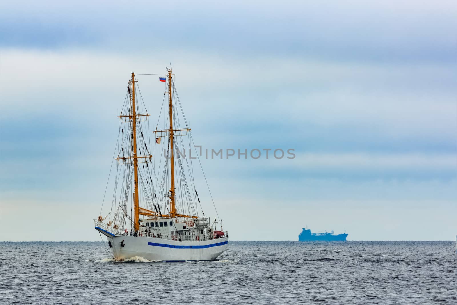 White sailing ship by sengnsp