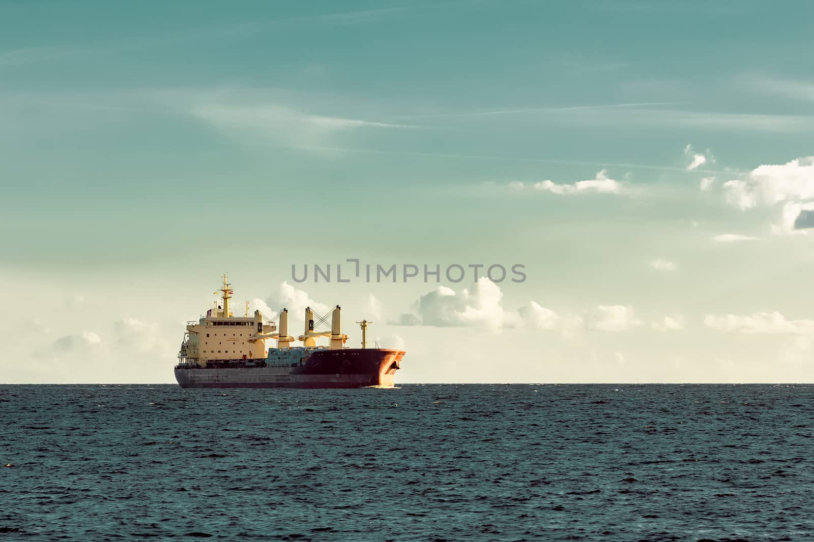 Red cargo ship by sengnsp