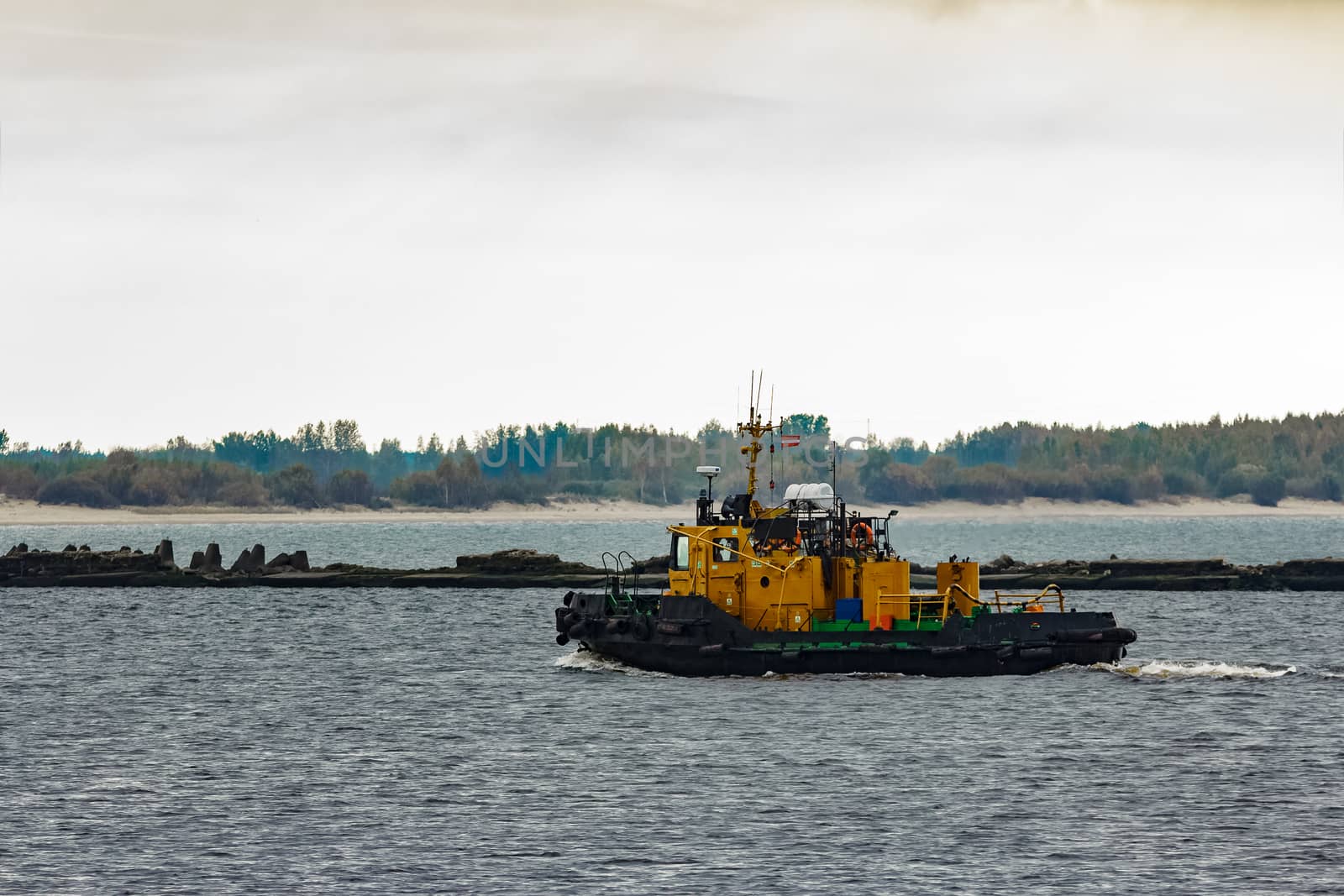 Small orange tug ship by sengnsp