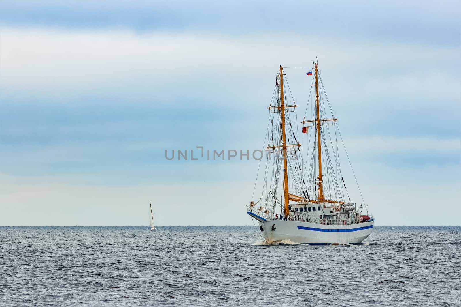 White sailing ship by sengnsp