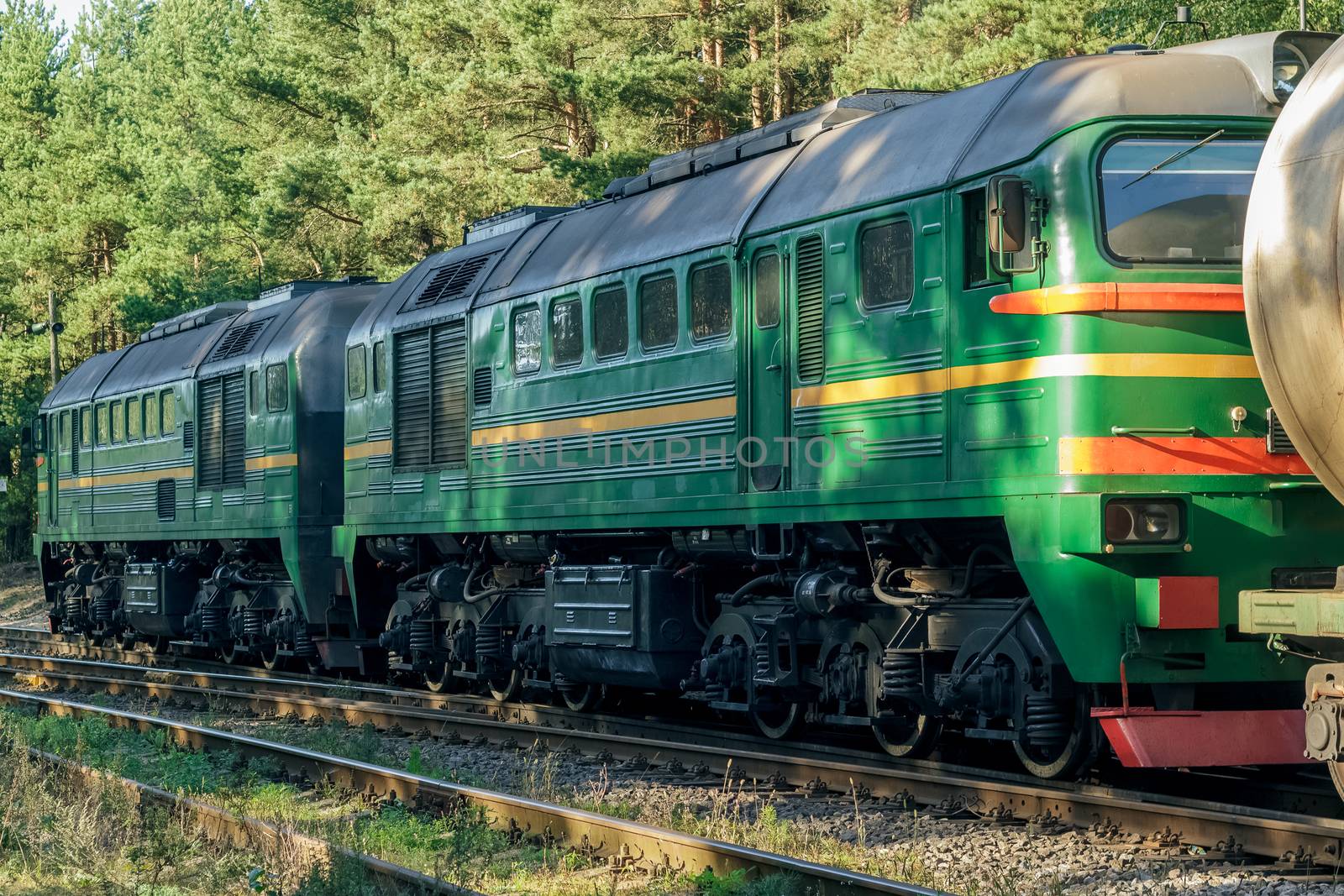 Green diesel cargo locomotive by sengnsp