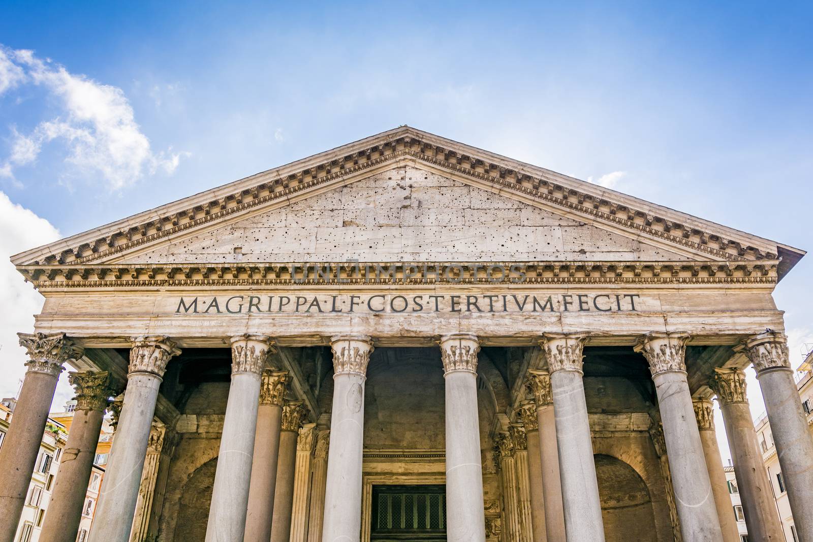 facade of the roman Pantheon in Rome