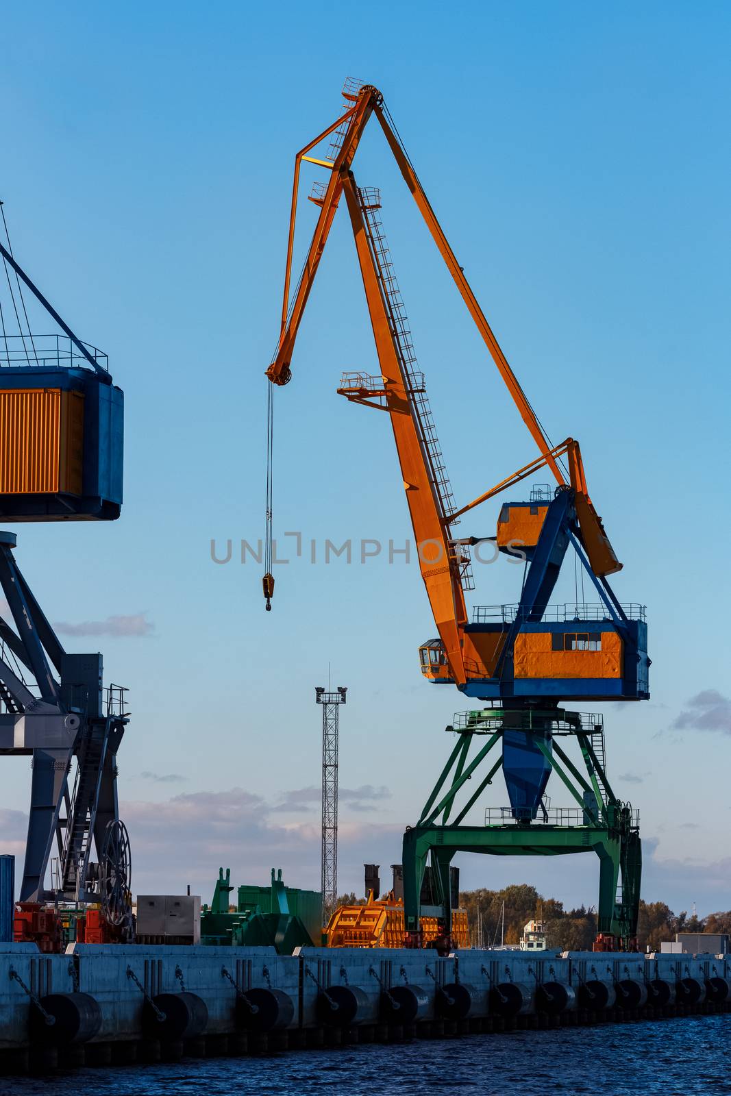 Cargo crane in the port of Riga, Europe