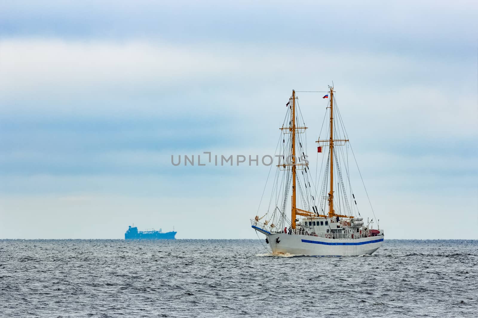 White sailing ship by sengnsp