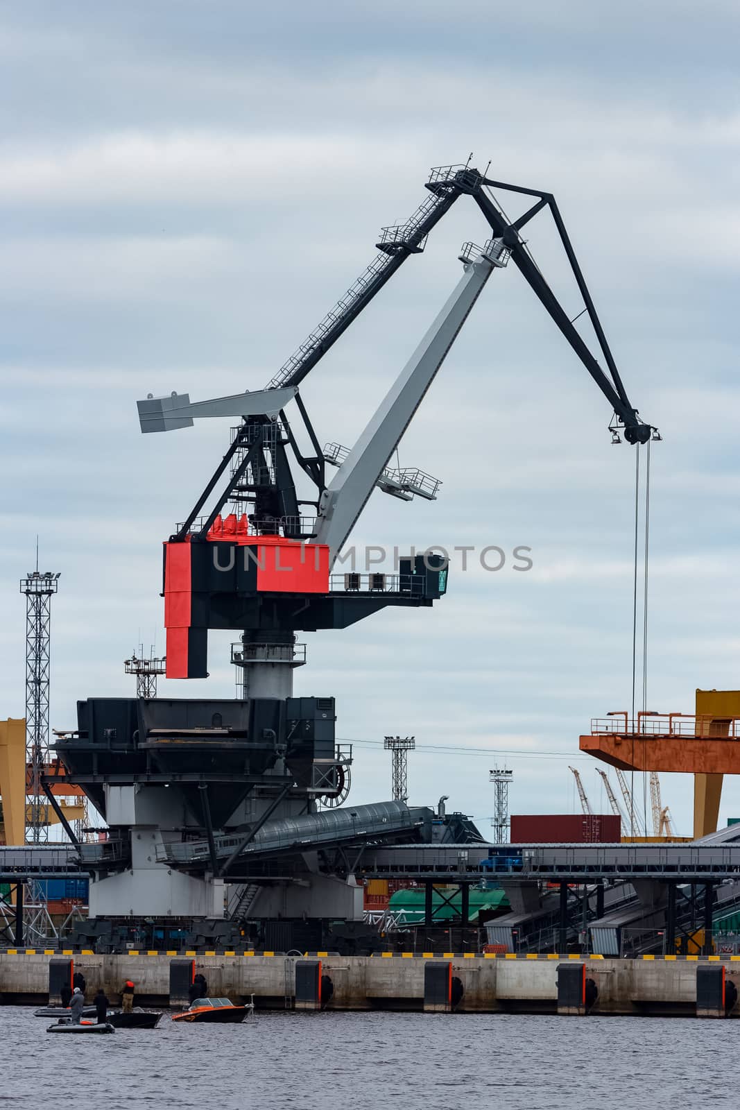 Cargo crane in the port of Riga, Europe