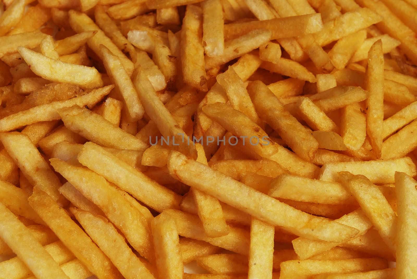 Fastfood Fried Potato Pieces Closeup For Background