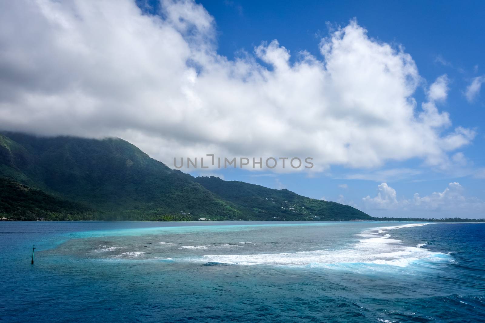 Moorea island and pacific ocean lagoon landscape by daboost