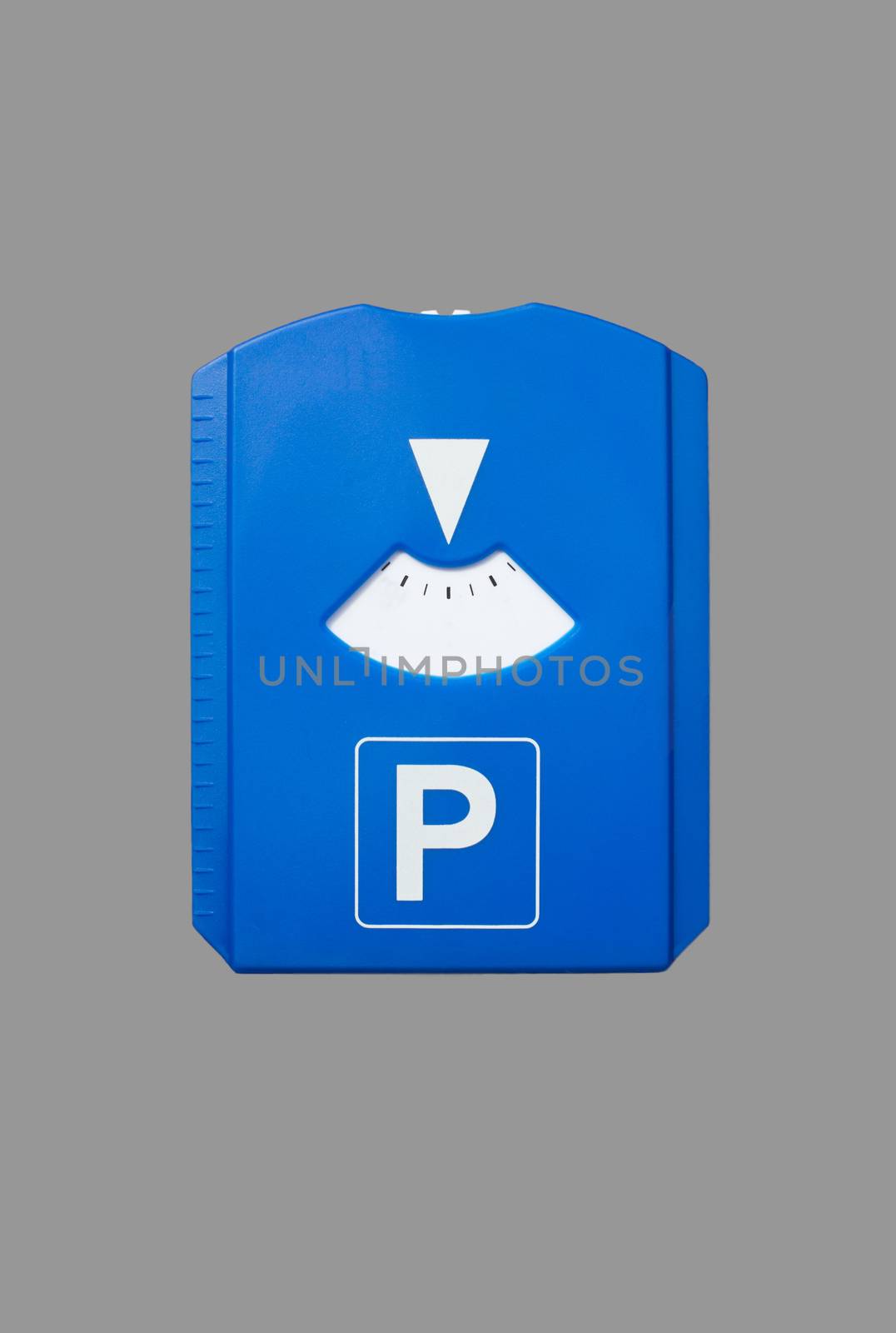 A german parking disc without text isolated on grey