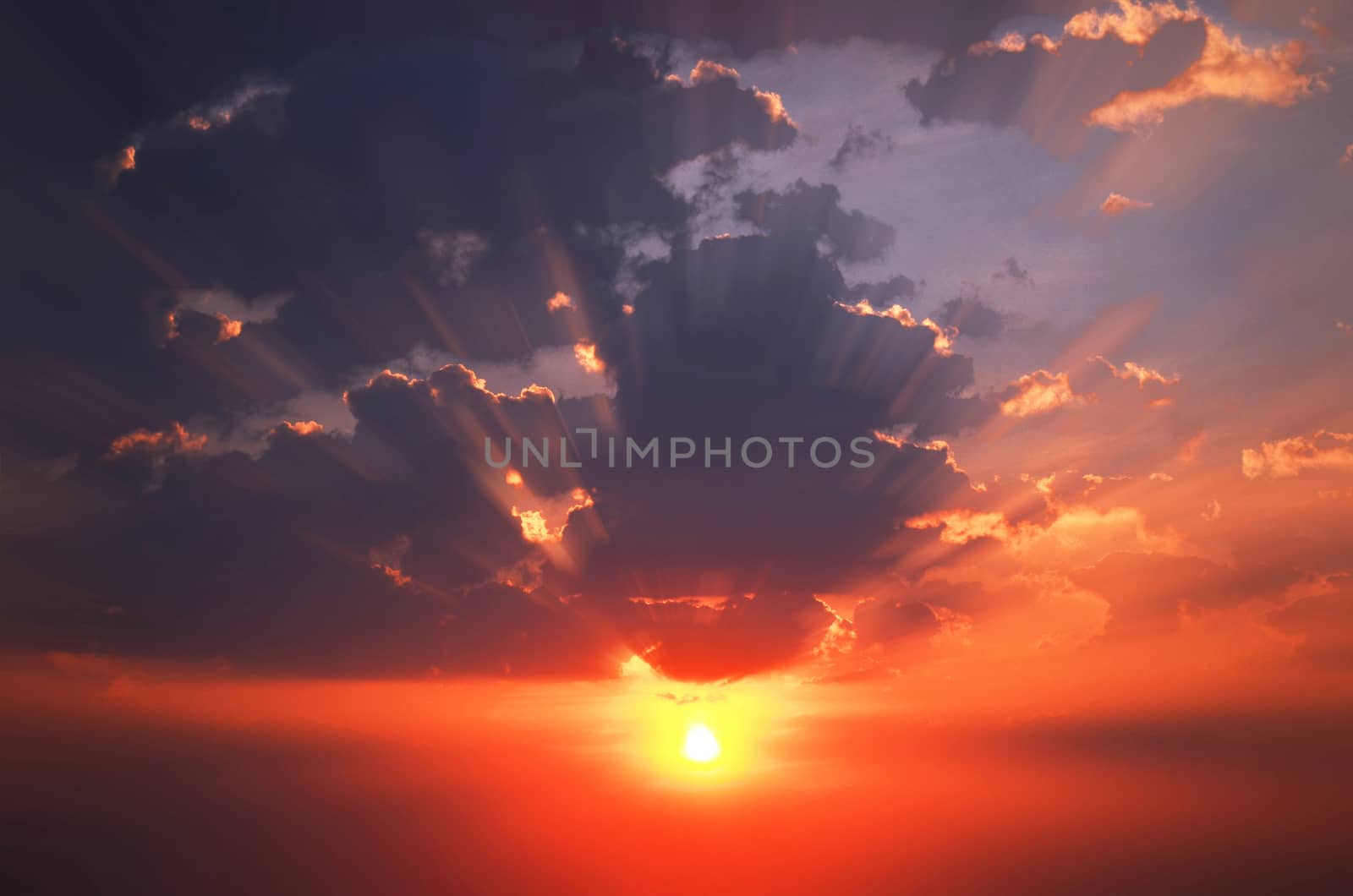 The sky at sunset flaring background by phochi